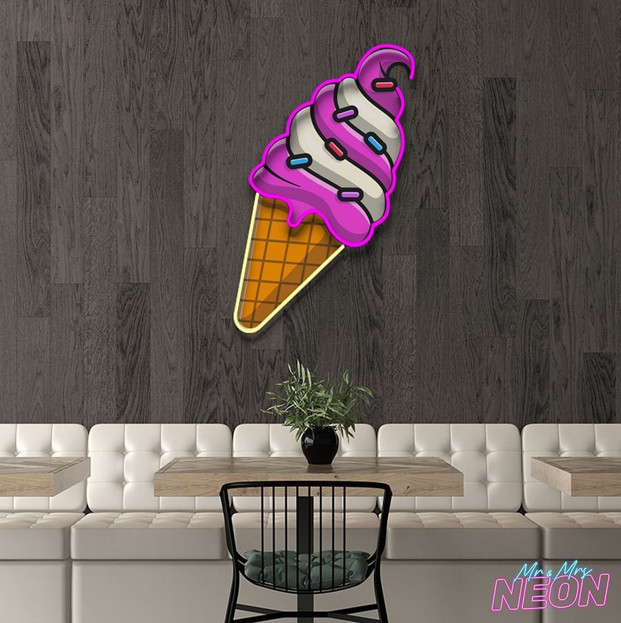 Ice Cream Led Neon Acrylic Artwork - Image 2